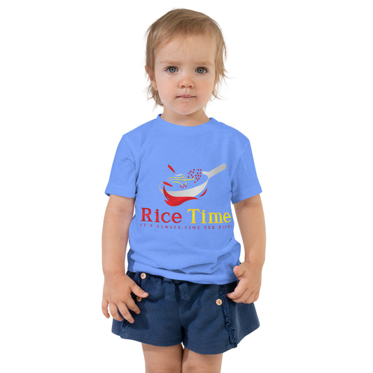 Rice Time Toddler Short Sleeve Tee in Heather Columbia Blue