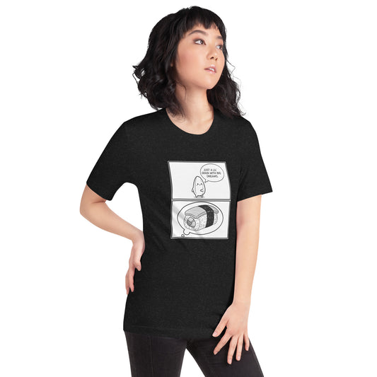 Just A Lil Grain With Big Dreams – Unisex T-Shirt in Black Heather — alternate view 1