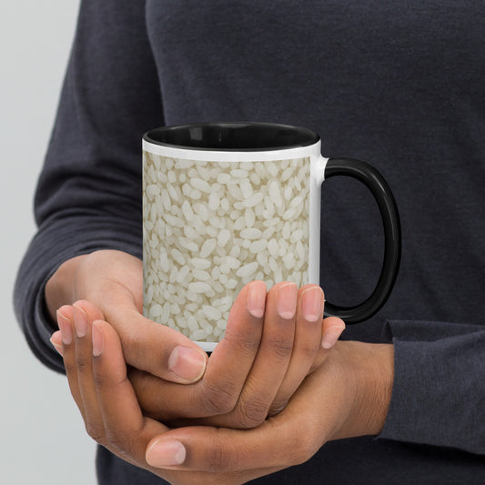 White Rice Colorful Mug in Black — alternate view 1